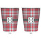 Red & Gray Plaid Trash Can White - Front and Back - Apvl