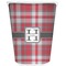 Red & Gray Plaid Waste Basket - Single Sided (White) (Personalized)