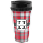 Red & Gray Plaid Acrylic Travel Mug without Handle (Personalized)