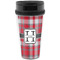 Red & Gray Plaid Travel Mug (Personalized)