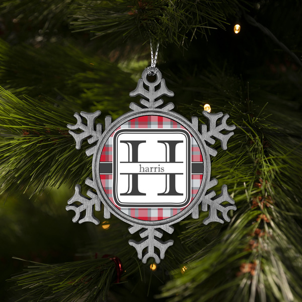 Red & Gray Plaid Vintage Snowflake - (LIFESTYLE)