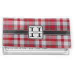 Red & Gray Plaid Vinyl Checkbook Cover (Personalized)