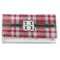 Red & Gray Plaid Vinyl Check Book Cover - Front