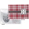 Red & Gray Plaid Vinyl Passport Holder - Flat Front and Back