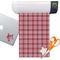 Red & Gray Plaid Sticker Vinyl Sheet (Permanent)
