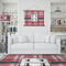 Red & Gray Plaid Wall Hanging Tapestry - IN CONTEXT