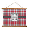 Red & Gray Plaid Wall Hanging Tapestry - Wide (Personalized)