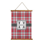 Red & Gray Plaid Wall Hanging Tapestry - Tall (Personalized)