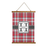 Red & Gray Plaid Wall Hanging Tapestry (Personalized)