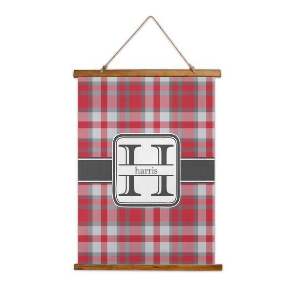Custom Red & Gray Plaid Wall Hanging Tapestry (Personalized)