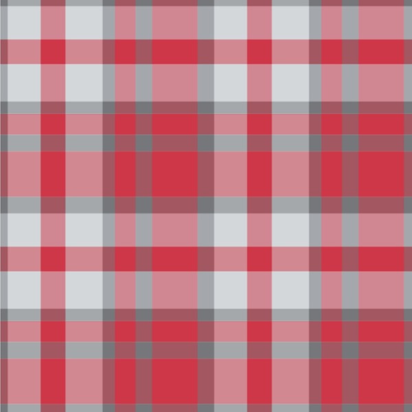 Custom Red & Gray Plaid Wallpaper & Surface Covering (Peel & Stick 24"x 24" Sample)