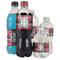Red & Gray Plaid Water Bottle Label - Multiple Bottle Sizes