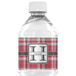 Red & Gray Plaid Water Bottle Labels - Custom Sized (Personalized)