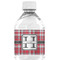Red & Gray Plaid Water Bottle Label - Single Front