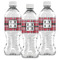 Red & Gray Plaid Water Bottle Labels - Front View
