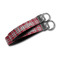 Red & Gray Plaid Webbing Keychain FOBs - Size Comparison