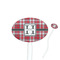 Red & Gray Plaid Oval Plastic Stir Sticks (Personalized)