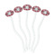 Red & Gray Plaid White Plastic 7" Stir Stick - Oval - Fan