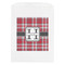 Red & Gray Plaid White Treat Bag - Front View