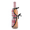 Red & Gray Plaid Wine Bottle Apron - DETAIL WITH CLIP ON NECK