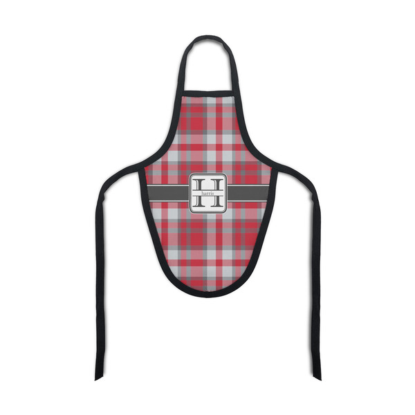 Custom Red & Gray Plaid Bottle Apron (Personalized)
