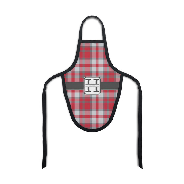 Custom Red & Gray Plaid Bottle Apron (Personalized)