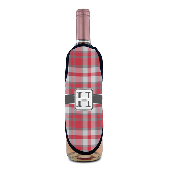Red & Gray Plaid Wine Bottle Apron - IN CONTEXT