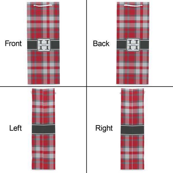Red & Gray Plaid Wine Gift Bag - Gloss - Approval