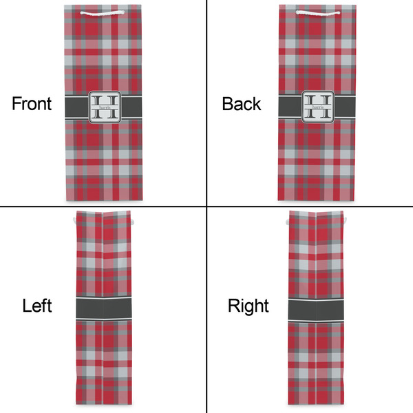 Red & Gray Plaid Wine Gift Bag - Matte - Approval