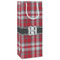 Red & Gray Plaid Wine Gift Bags - Matte (Personalized)