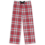 Red & Gray Plaid Womens Pajama Pants - S