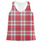 Red & Gray Plaid Womens Racerback Tank Top - Large