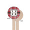 Red & Gray Plaid Wooden 6" Stir Stick - Round - Single Sided - Front & Back