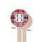 Red & Gray Plaid Wooden 7.5" Stir Stick - Round - Single Sided - Front & Back