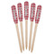 Red & Gray Plaid Wooden Food Pick - Paddle - Fan View
