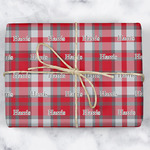 Red & Gray Plaid Wrapping Paper (Personalized)