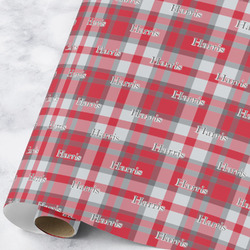 Red & Gray Plaid Wrapping Paper Roll - Large (Personalized)