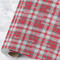 Red & Gray Plaid Wrapping Paper Roll - Matte - Large - Main