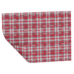 Red & Gray Plaid Wrapping Paper Sheets - Double-Sided - 20" x 28" (Personalized)