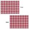 Red & Gray Plaid Wrapping Paper Sheet - Double Sided - Front & Back