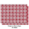 Red & Gray Plaid Wrapping Paper Sheet - Double Sided - Front