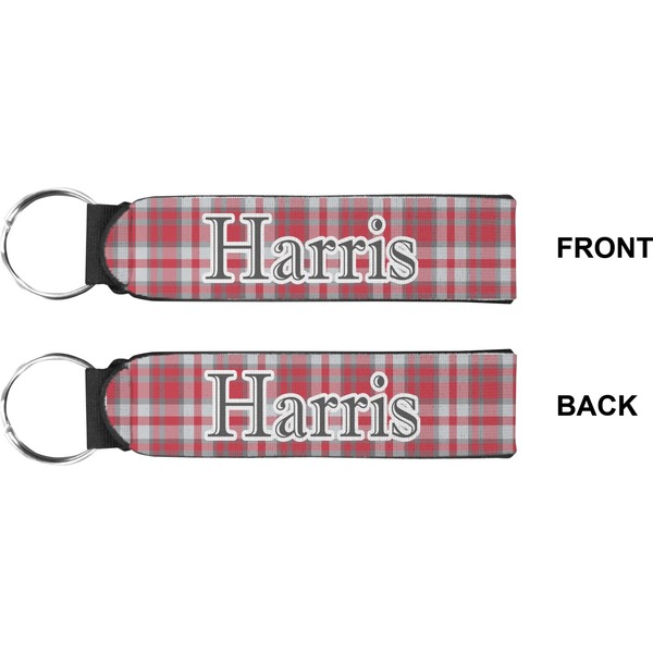 Red & Gray Plaid Wristlet (Front + Back)