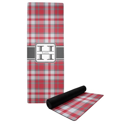 Red & Gray Plaid Yoga Mat (Personalized)