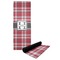 Red & Gray Plaid Yoga Mat with Black Rubber Back Full Print View