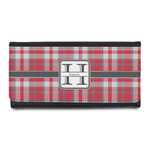 Red & Gray Plaid Leatherette Ladies Wallet (Personalized)