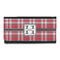 Red & Gray Plaid Leatherette Ladies Wallet (Personalized)
