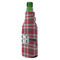 Red & Gray Plaid Zipper Bottle Cooler - ANGLE (bottle)