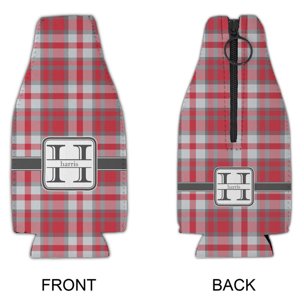 Red & Gray Plaid Zipper Bottle Cooler - APPROVAL