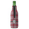 Red & Gray Plaid Zipper Bottle Cooler - BACK (bottle)
