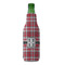 Red & Gray Plaid Zipper Bottle Cooler - FRONT (bottle)